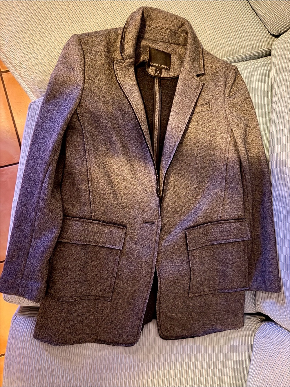 Banana Republic Women's Brown-Gray Tweed Blazer